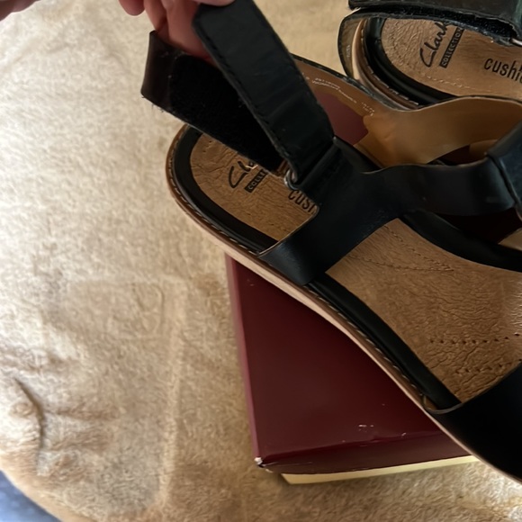 Clark’s black wedge sandal 11 wide brand new no box - Picture 4 of 5
